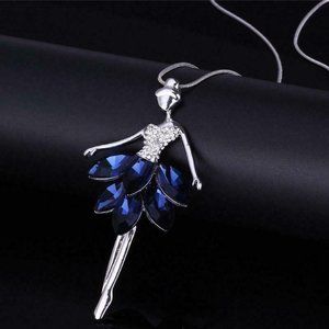 Classic Beautiful Ballerina Pendant Chain Necklace